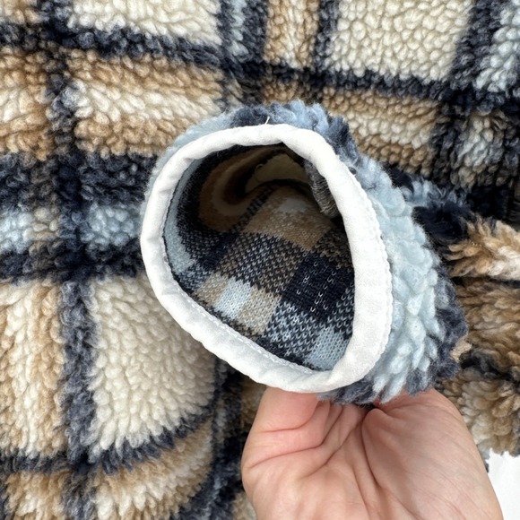 Vineyard Vines Super Shep Pullover Mens M Plaid Sherpa Fleece Half Zip - Picture 3 of 14